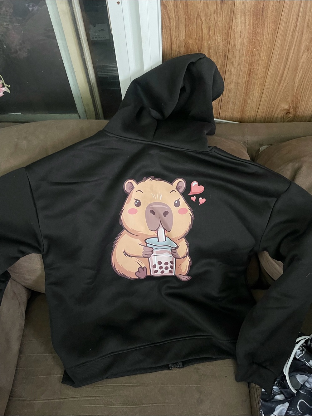 Women’s Capybara Black zip up Hoodie
